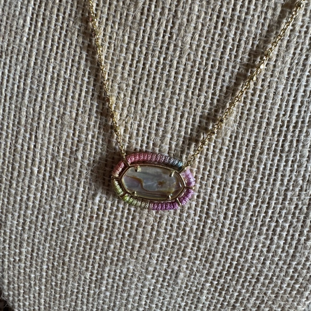 Kendra Scott Gold and Pink Pendant Necklace